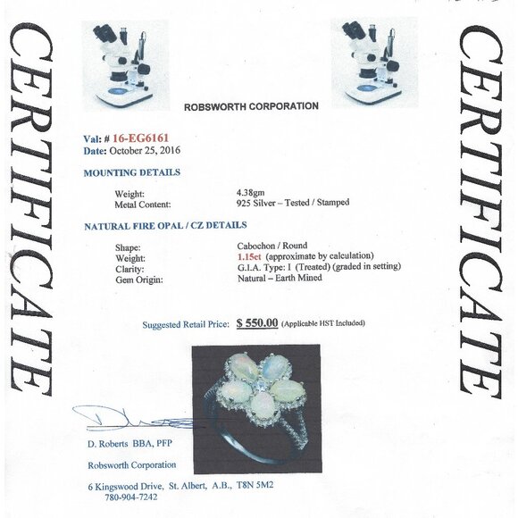 .925 Sterling Silver Pretty as a Princess Natural Fire Opal/CZ Ring Size 8 $550 - Picture 4 of 6